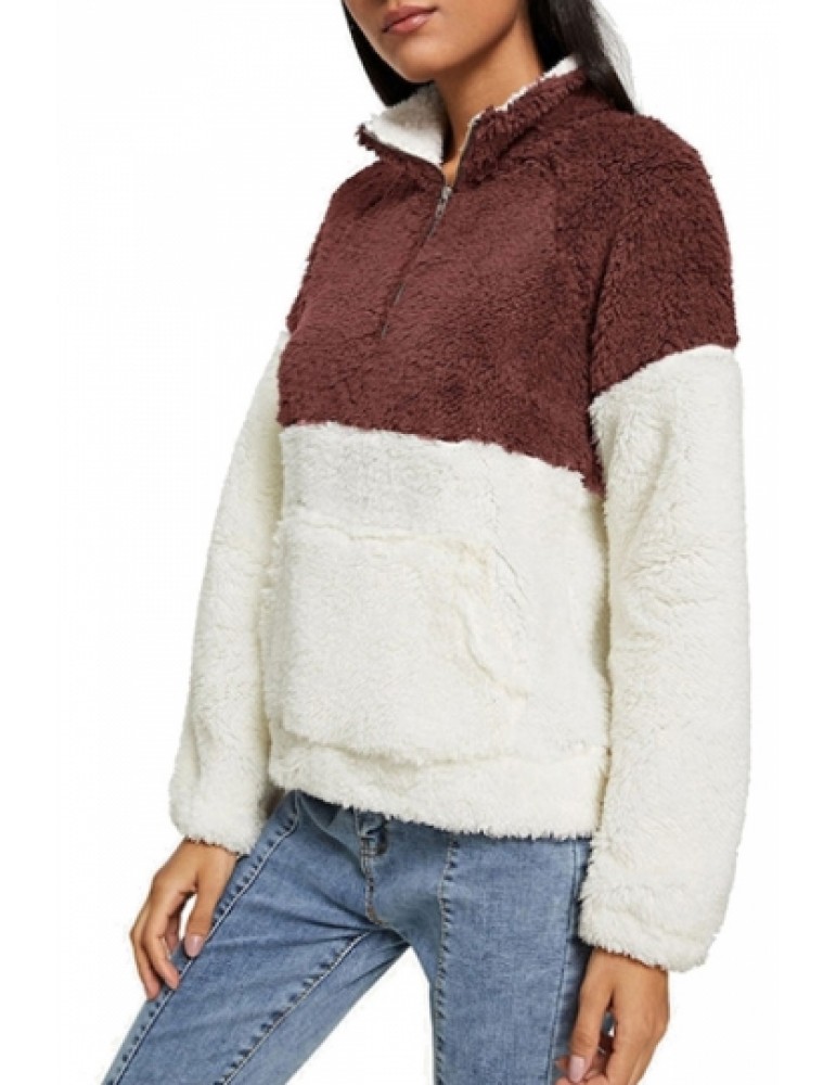 1/4 Zipper Pullover Sweatshirt Chestnut