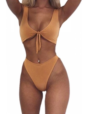 Womens Sexy Bandeau Tup%High Waist Swimwear Bottom Bikini Ginger