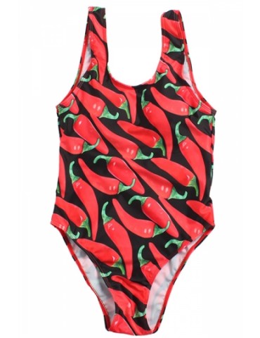 Sleeveless Backless Pepper Print High Cut One Piece Swimsuit Red