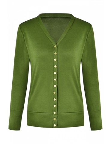 Cozy Long Sleeve Cardigan Sweater Green