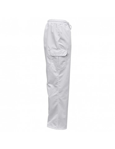 Chef Pants 2 pcs Stretchable Waistband with Cord Size M White