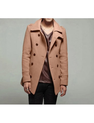 Abody Men's Stylish Double Breasted Trench Coat Jacket Outwear