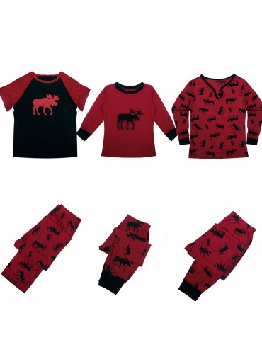 Men Christmas Family Look Pajama Reindeer Family Matching Outfit Father Mother Kid Sleepwear Nightwear T-Shirt Pants Set Red