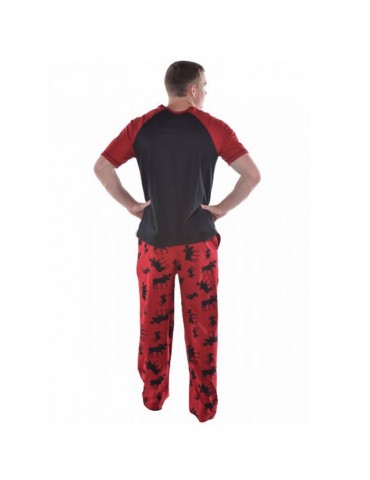 Men Christmas Family Look Pajama Reindeer Family Matching Outfit Father Mother Kid Sleepwear Nightwear T-Shirt Pants Set Red