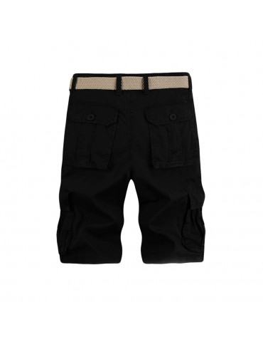 Casual Solid Multi-Pocket Military Army Style Cargo Bermudas Shorts for Men
