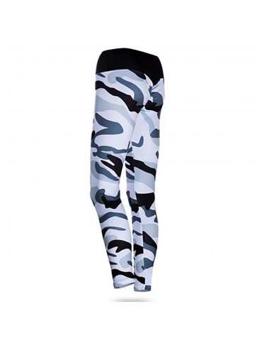 CK2231 Women Camouflage Yoga Pants High Waist Leggings Size L - White
