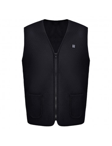 Electric Heated Vest Washable Adjustable USB Charging Heating Clothing Size M - Black