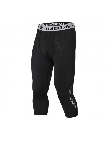X9 Men Fitness Pants Training Elastic Sports Capri Trousers Size M - Black