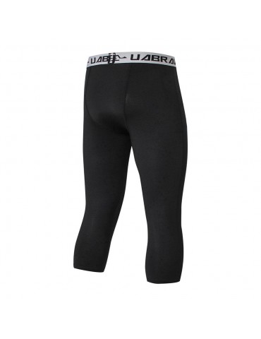 X9 Men Fitness Pants Training Elastic Sports Capri Trousers Size M - Black