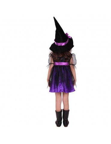 Halloween Costume Party Girls Cosplay Costume Dress Children's Dress Smock 110cm - Purple