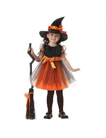 Halloween Costume Party Girls Cosplay Costume Dress Children's Dress Smock 150cm - Orange
